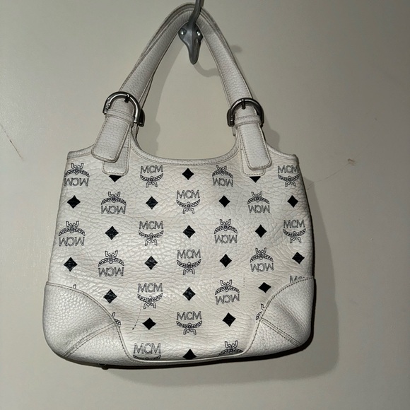 MCM White Logo Print Women's Bag - Picture 2 of 5